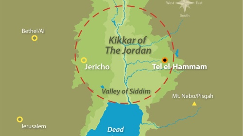 Map of Kikkar of the Jordan
