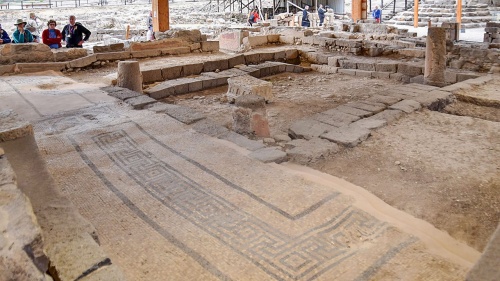 This photo shows the first of two synagogues discovered at Magdala that were in use in the first century during the time of Jesus Christ’s ministry.