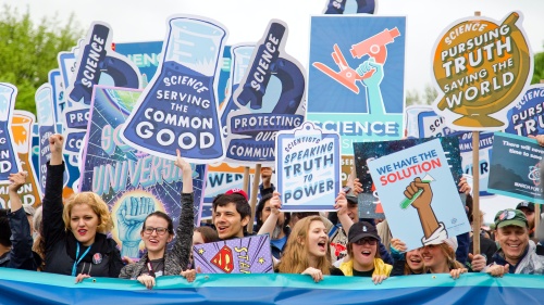 March for Science rally held on Earth Day on April 22, 2017 in Washington DC