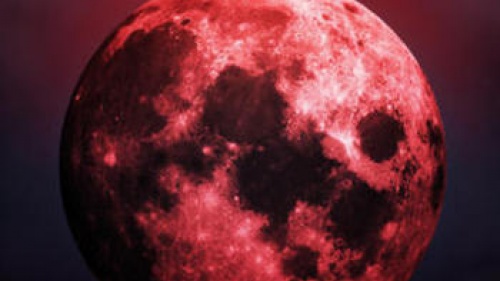 Photo illustration of a blood moon.